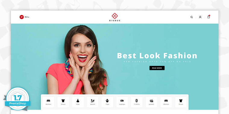 1. BIGBUG - Free Fashion PrestaShop Template