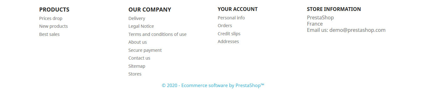 How to edit Footer in PrestaShop