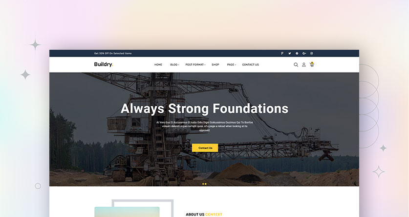 Buildry Construction Blog Post WordPress Theme