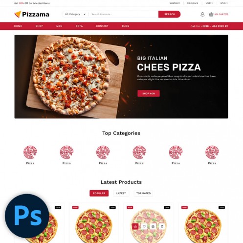 Pizzama Pizza Store PSD Template