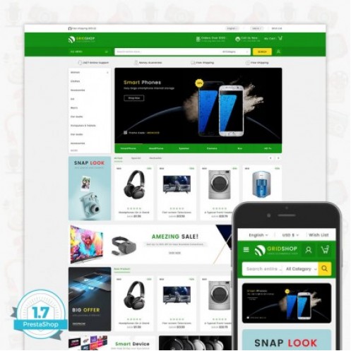 GridShop - Free Large Ecommerce PrestaShop Theme