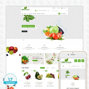 Eco - Friendly Organic Food PrestaShop  Theme