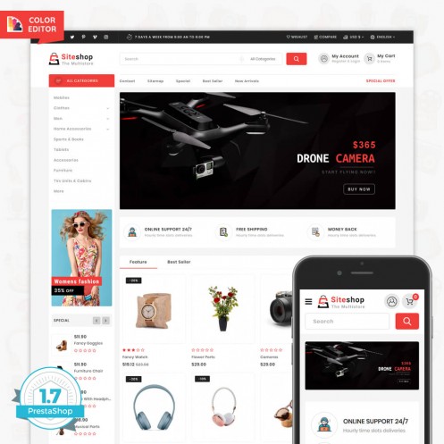 SiteShop - Online Shopping Trade PrestaShop Theme